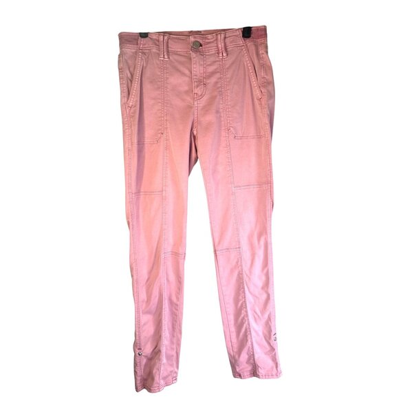 2/$30 Size 2 White House Black Market Pink Straight Crop Pants - Picture 1 of 13